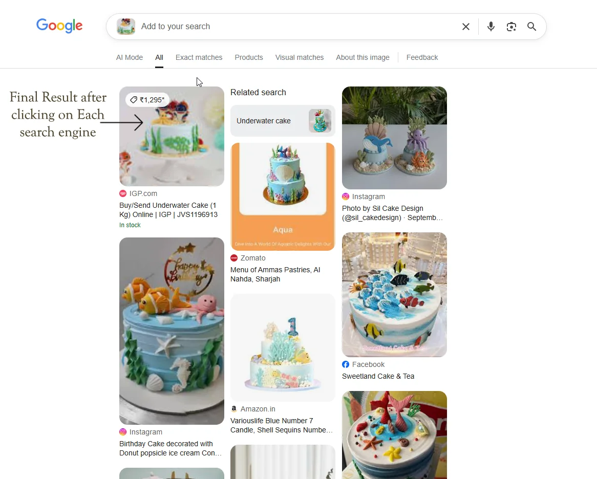Step 6: Reverse Image Search Results Display
